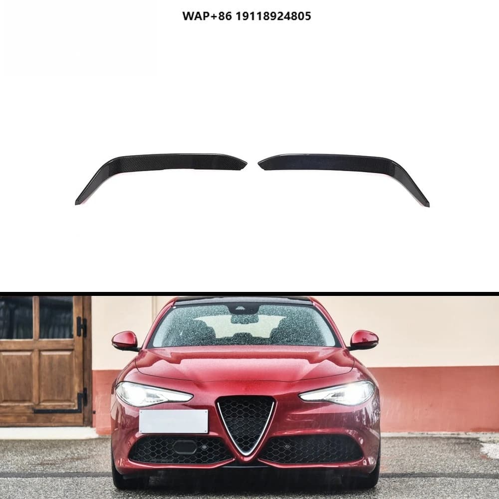 For  Giulia 2015-2020 Carbon Fiber Front Bumper Canards