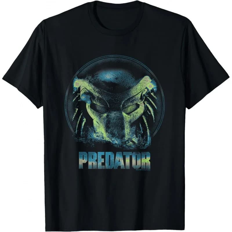 Retro Predator Big Face 0412 Sci-Fi Gift T-Shirt Alien Monster hunter printed Short Sleeve Graphic clothes All size tops S-6XL