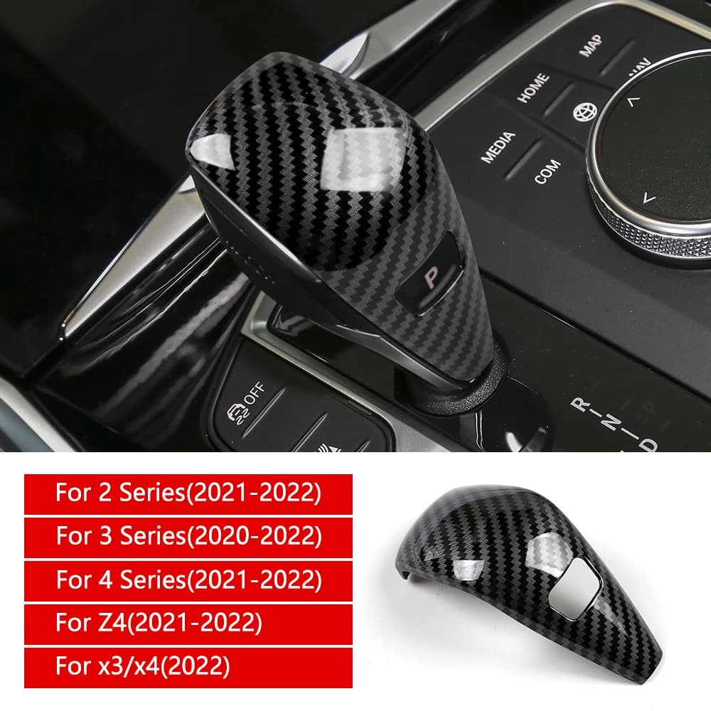 1x  Carbon Fiber Gear Shift Knob Cover For BMW 1 2 3 4 Series Z4 G20 G22 G23 G28 G29 G30 F40 F44