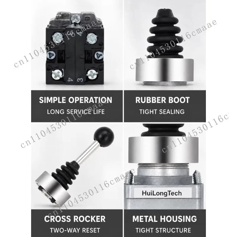 4-Way cross rocker switch, self-resetting joystick control lever XD2PA series 22mm mounting type, suitable for electronic