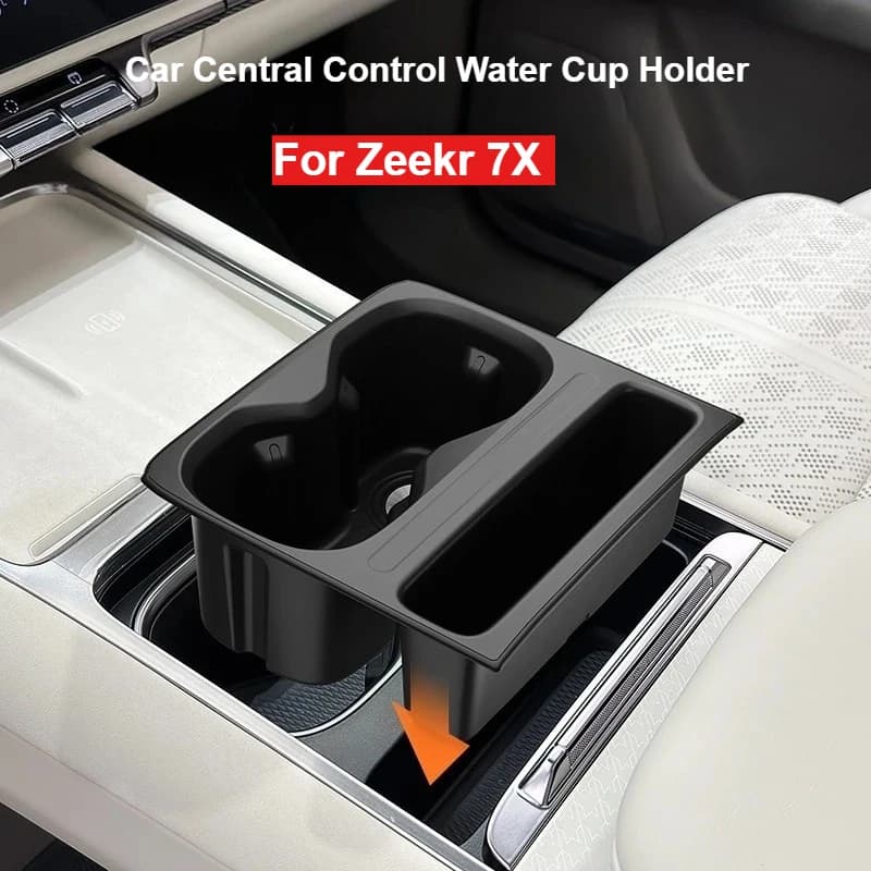 For Zeekr 7X 2025 2026 Car Central Control Water Cup Holder 7x Central Control Silicone Wireless Charger Anti-skid Accessories