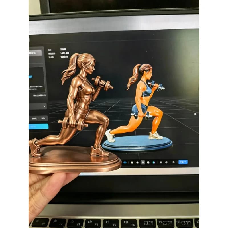 Female Fitness Bodybuilder Resin Figurine Dumbbell Workout Athlete Statue, Gym Home Desktop Decor Muscle Woman Sculpture Gift