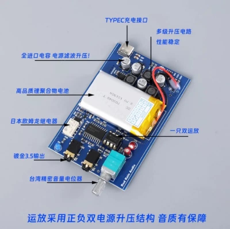 TPA6120 Class‑A Portable Headphone Amplifier Hi‑Fi Audio DIY Kit Module Spare Part For Lossless Music Playback Audio Equipment