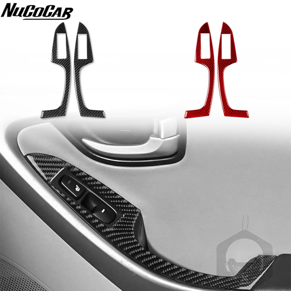 For Hyundai Elantra 2011-2016 Carbon Fiber Rear door window lift panel Trim frame Car Accessories Interior Decorative Stickers