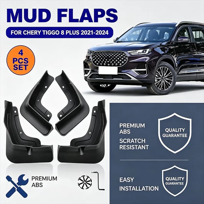 For Chery Tiggo 8 PLUS 2021-2024 4PCS Mud Flaps Splash Guards Front Rear Wheel Fender Mudguards Car Exterior Protection Parts