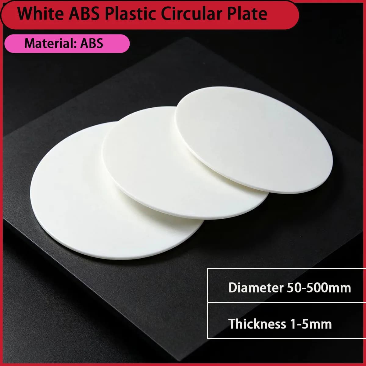 1-5mm Thick White ABS Plastic Circular Plate Used for Electronic Accessories, Medical Pads, Daily Accessories, Etc