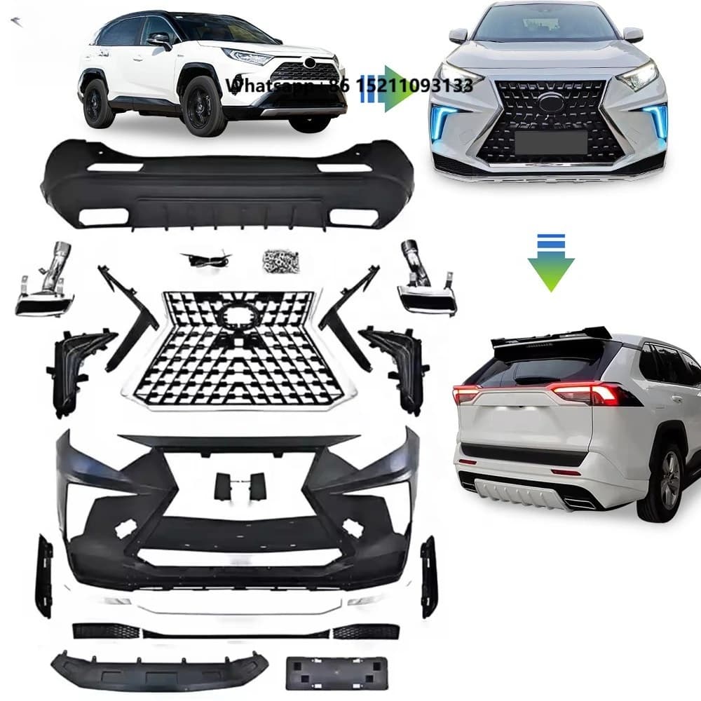 Modified  LX570 Car Body Kit Facelift Front&Rear Bumper BodyKit for 2020+ RAV4 Body Kits