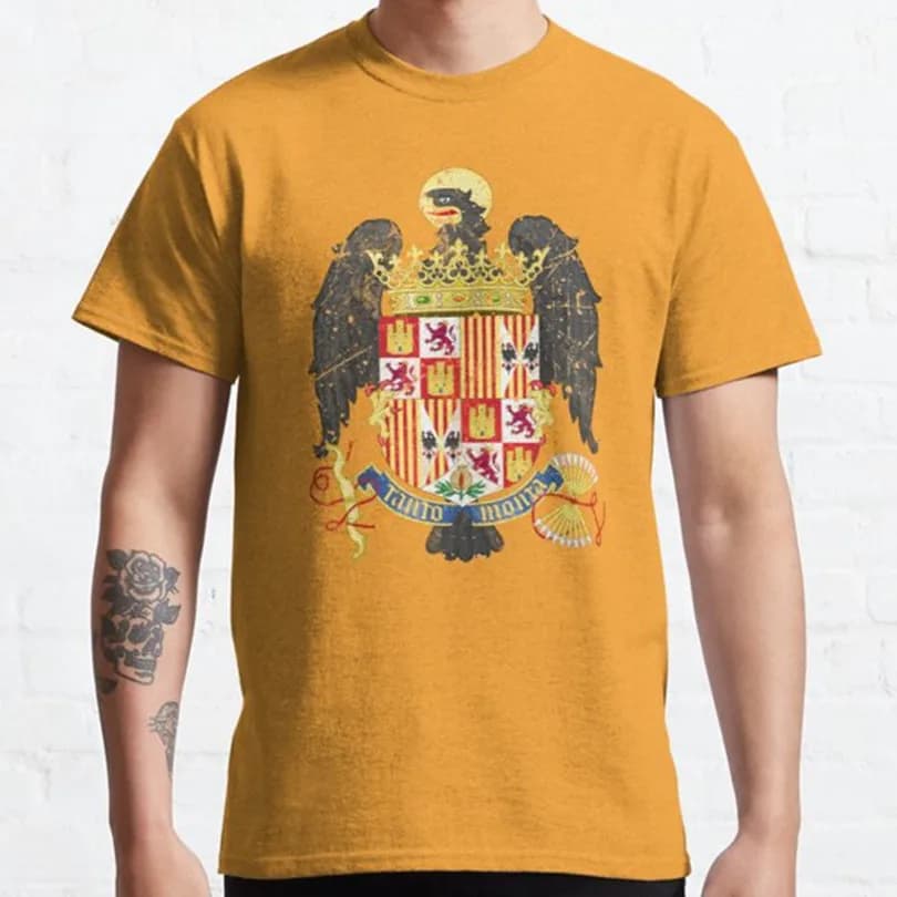 Spanish Empire Eagle Flag Men T-Shirt Short Sleeve Casual 100% Cotton O-Neck Summer Tees