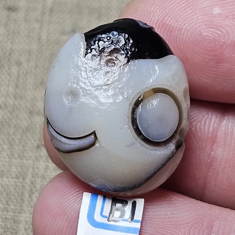 Natural Agate Stone with Unique Circular Pattern Exquisite Oval witchcraft Gemstone Ornament Halloween Decorations