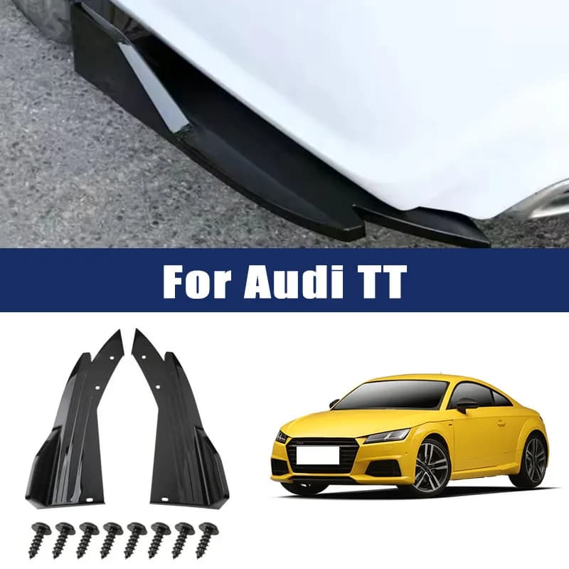 Car Rear Bumper Spoiler Lip Carbon Fiber Wing Trim Protection Anti-crash Diffuser Side Skirt Wrap Angle Splitter For Audi TT
