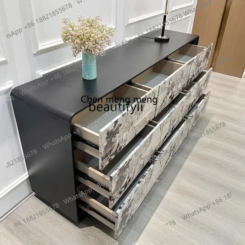 ss8350 Italian light luxury solid wood foyer decorative cabinet living room porch cabinet furniture bedroom chest cabinet