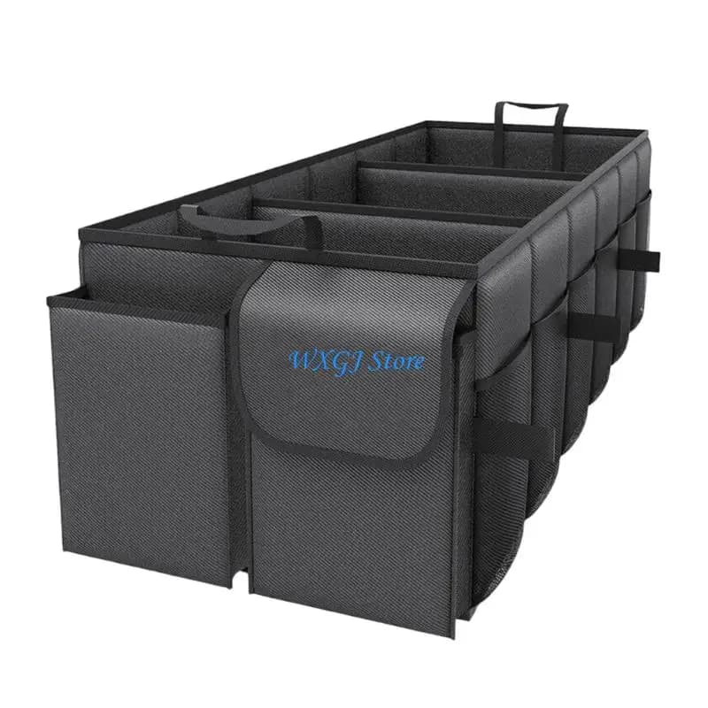 37JE Car Storage Box Car Trunk Collapsible Automotive SUV Cargo Storage Tool with Mesh Pocket Multiple Compartment