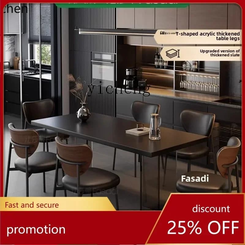 y9.4-full support rock slab dining table light luxury modern simple acrylic suspension rectangular dining table