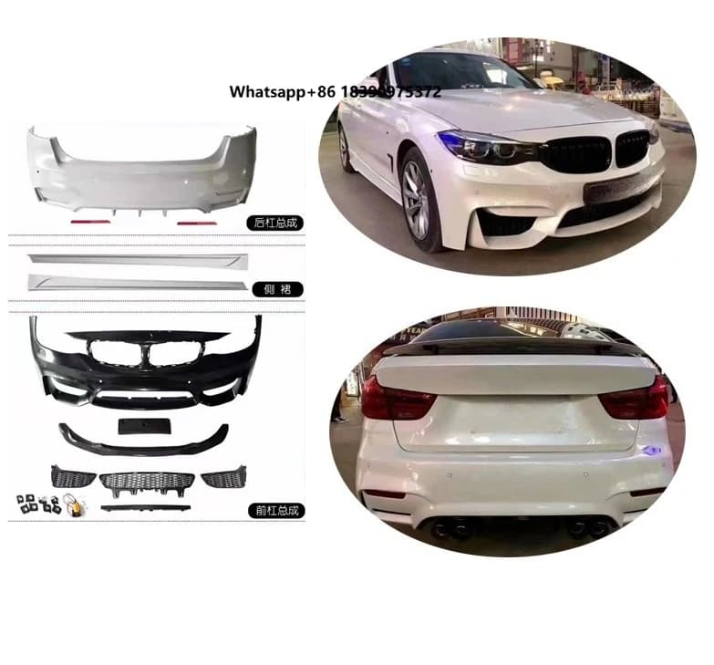 High Fitment M4 Body Kit for F34 Modified to M4 2012-2018 PP Front and ABS Rear Bumper Side Skirt
