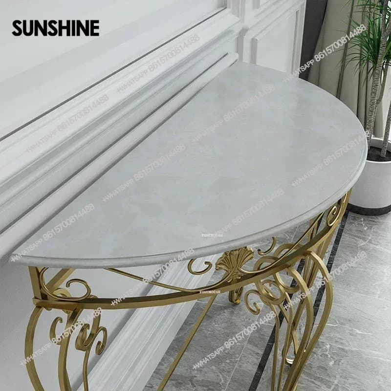 Nordic Wrought Iron Console Table Light Luxury Corridor Decoration Hallway Table Living Room Furniture Entrance Console Tables
