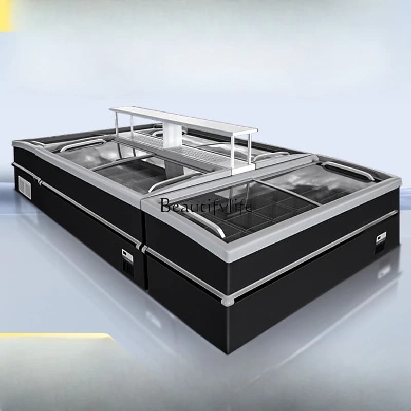 1Refrigerator commercial large-capacity refrigerated display cabinet frost-free combination