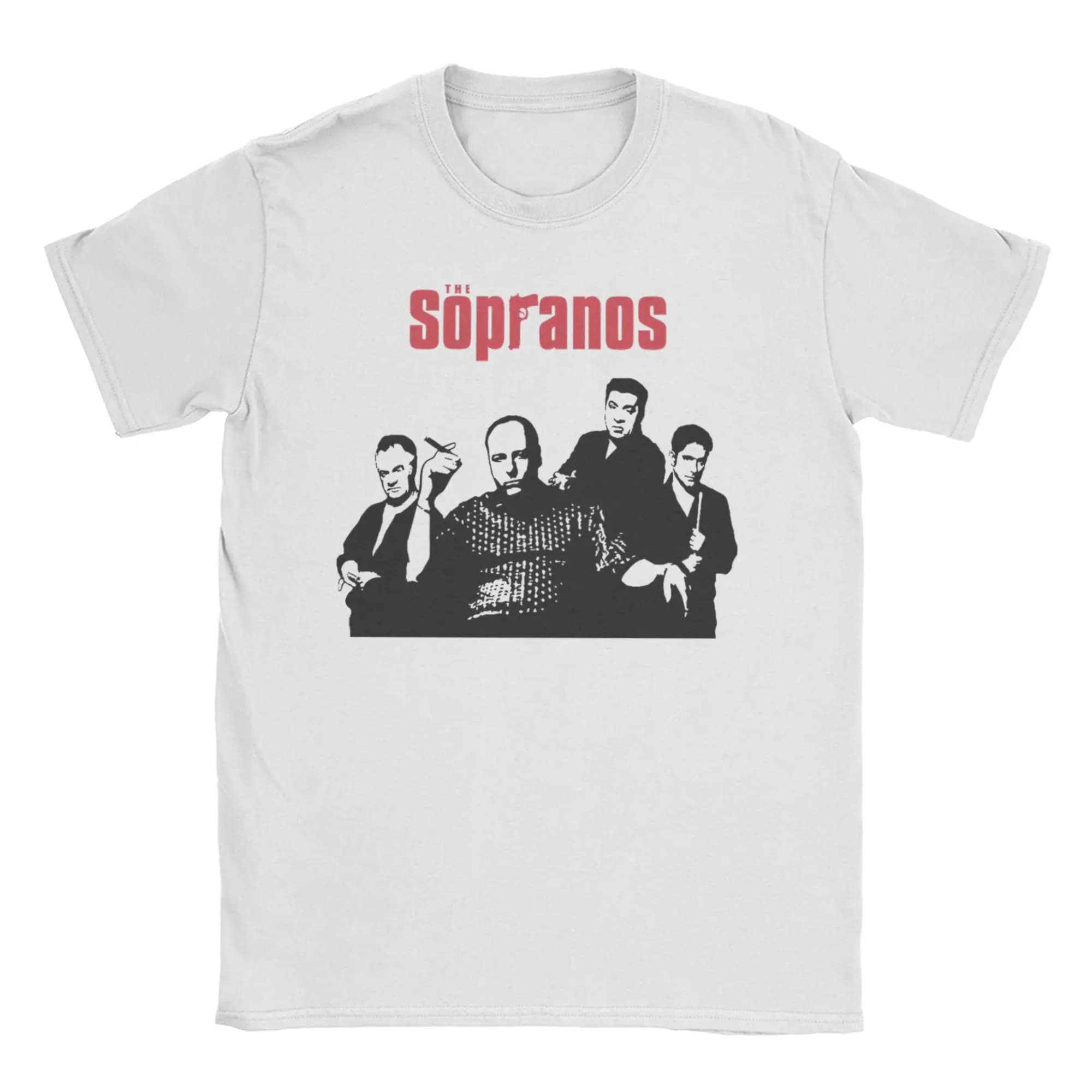 Men Movie The Sopranos Tony Soprano T Shirts  100% Cotton Tops Fun Short Sleeve Crew Neck Tee Shirt Gift Idea T-Shirt