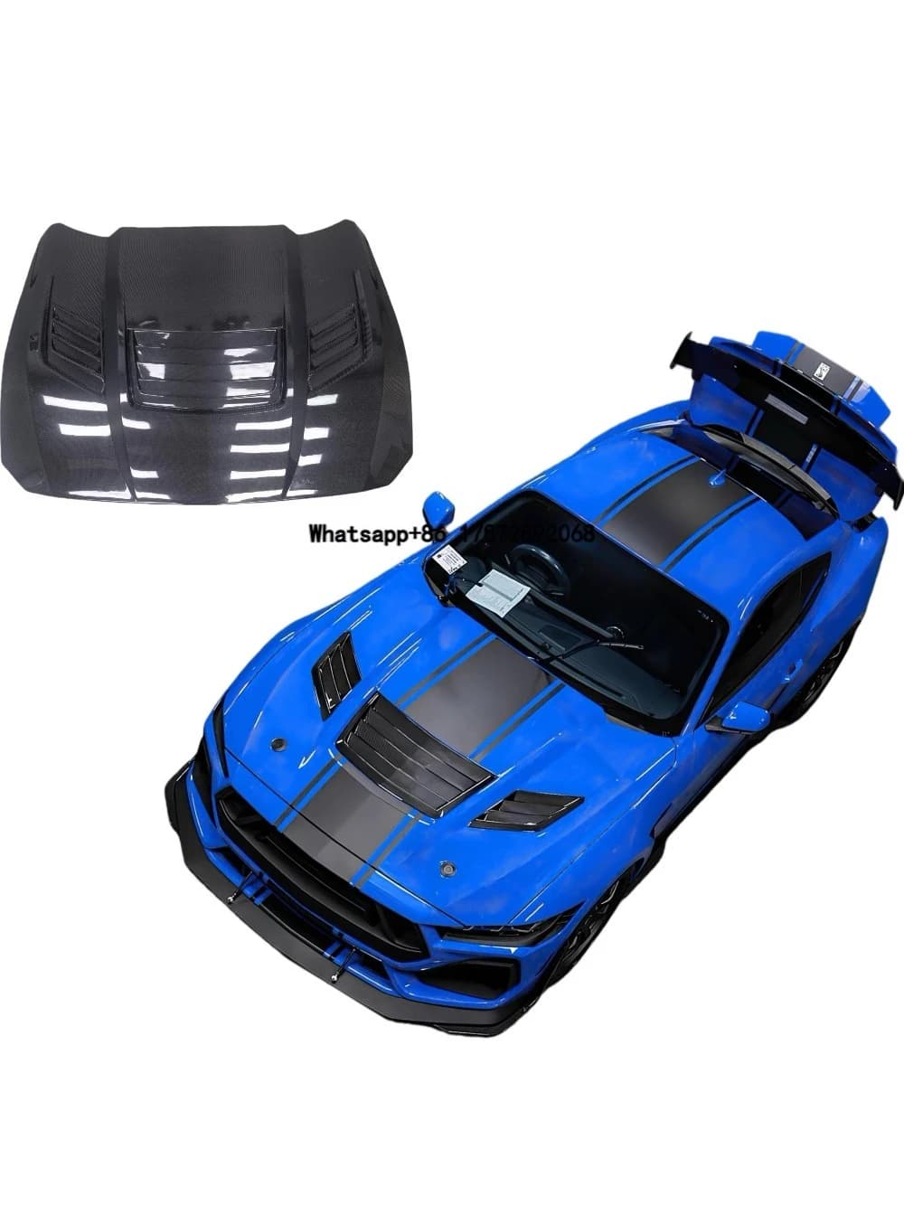 GT500 Style Carbon Fiber Vented Hood Bonnet for 2024-2025