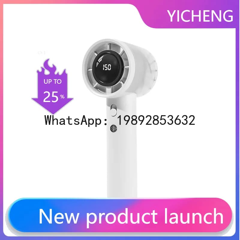 Mini handheld fan, high-speed turbine fan with 100-speed stepless adjustment, portable outdoor fan