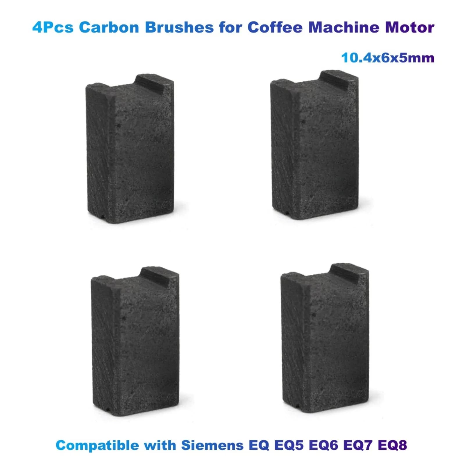 4Pcs Carbon Brushes for Coffee Machine Motor(10.4x6x5mm) Compatible with Siemens EQ EQ5 EQ6 EQ7 EQ8
