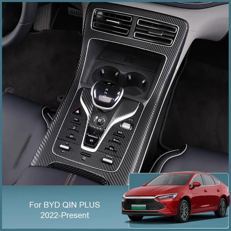 Car Interior Sticker For BYD QIN PLUS 2022-2025 Lifting Window Panel Decal Inner Gear Steering Protective Film Auto Accessory