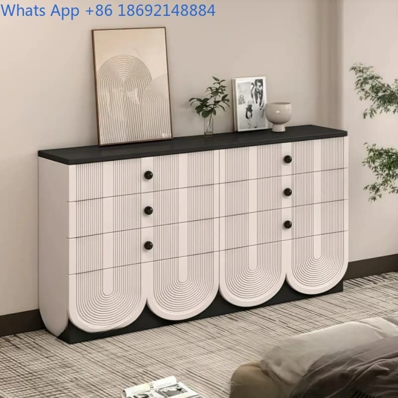 Italian Minimalist Lacquer Sideboard Entryway Cabinet Modern Simple Bedroom Chest Storage Cabinet