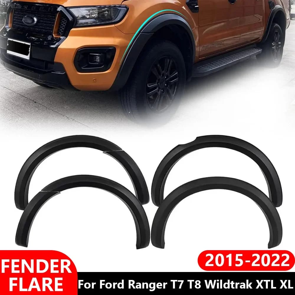 Fender Flares Wheel Arch For Ford Ranger T7 T8 2015-2022 Wildtrak XTL XL Mudguards Double Cabin Pickup Off Road Car Accessories