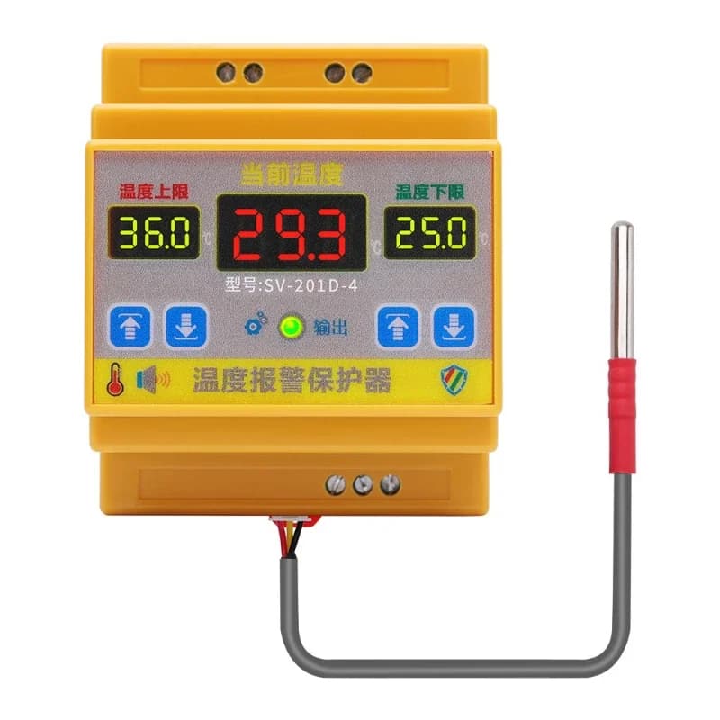 Temperature alarm protector, thermostat significant other rail type high and low temperature alarm