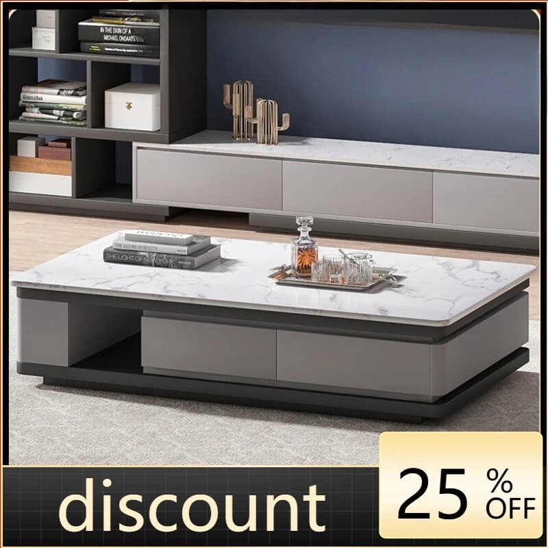 LH natural marble coffee table simple modern home coffee table TV cabinet combination