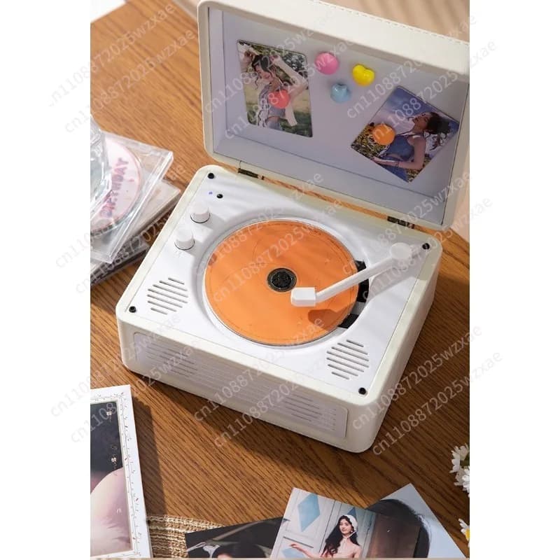 Vintage CD Player Magnetic Wood Desktop CD Album Birthday Gift