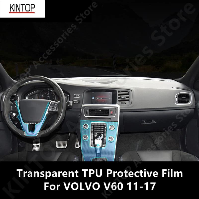 For VOLVO V60 11-17 Car Interior Center Console Transparent TPU Protective Film Anti-scratch Repair Film Accessories Refit