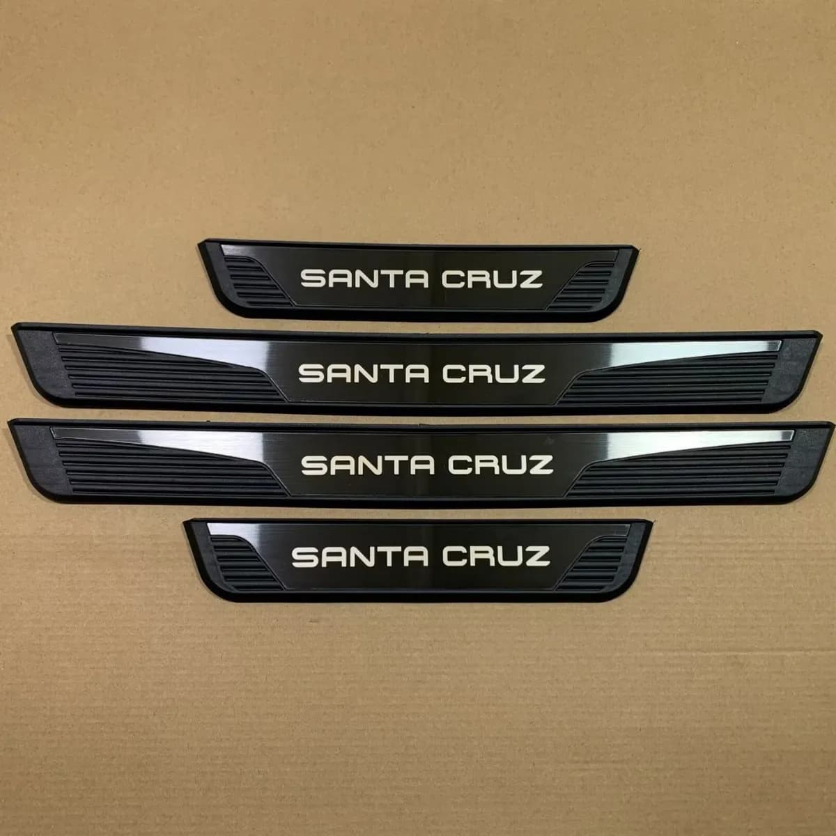 For Hyundai Santa Cruz 2021 2022-2024 2025 2026 Stainless Steel Door Sill Plate Plastic Black Stylings 3D Accessories Auto Parts