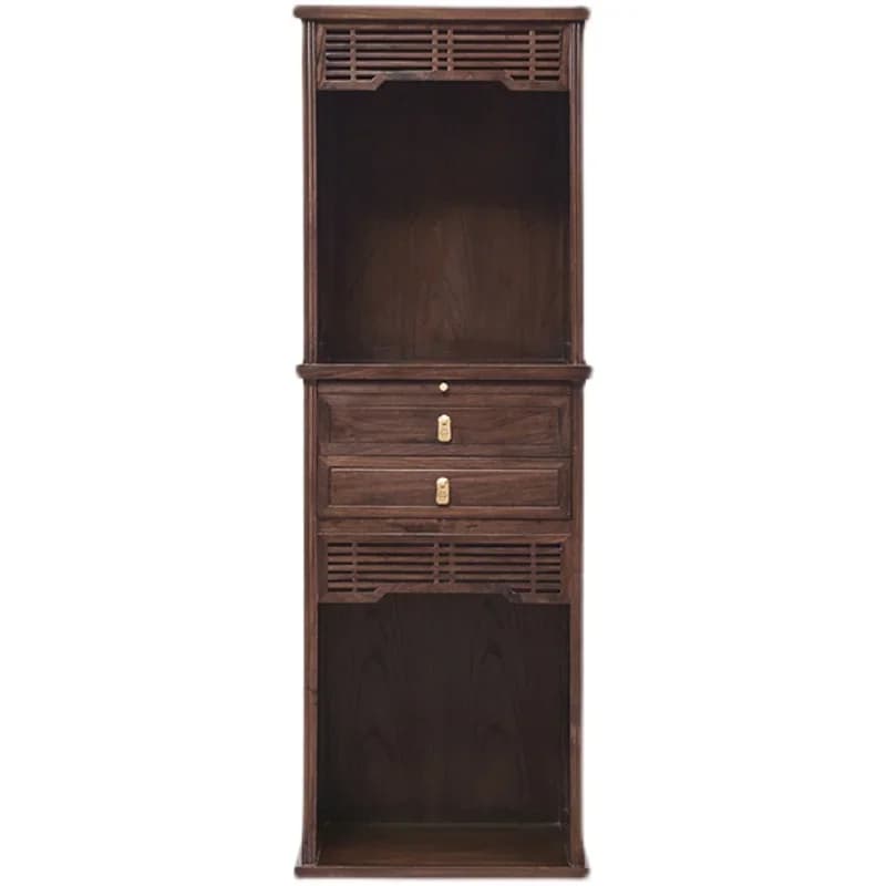 ZZXL Solid Wood Double-Layer Buddha Niche Clothes Closet Old Elm Guan Gong Altar Altar Incense Desk Worship Cabinet
