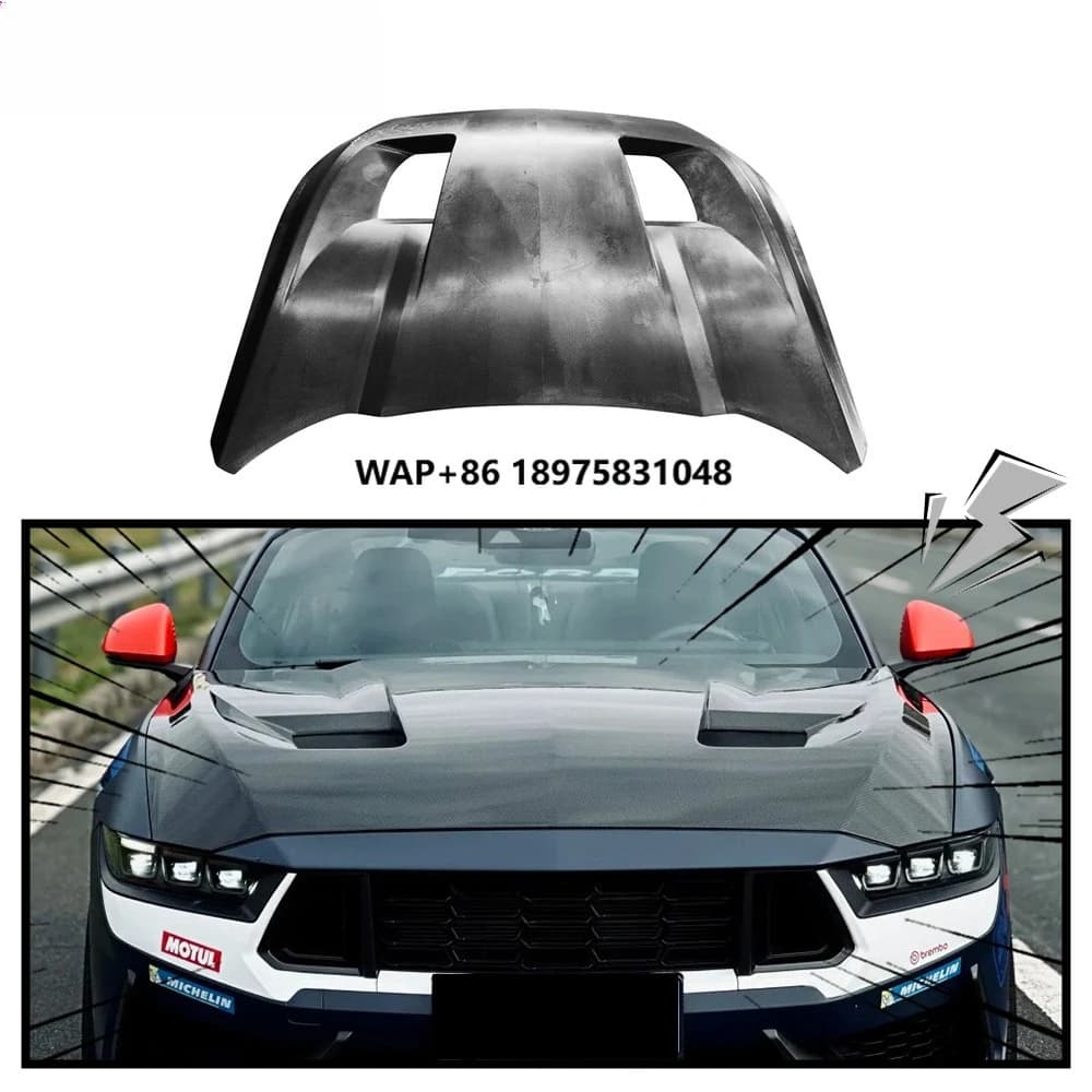 GT3 Mustang Style Carbon Fiber Hood for Mustang Gen7 S650 2024 2025 2026 New Model Bonnet