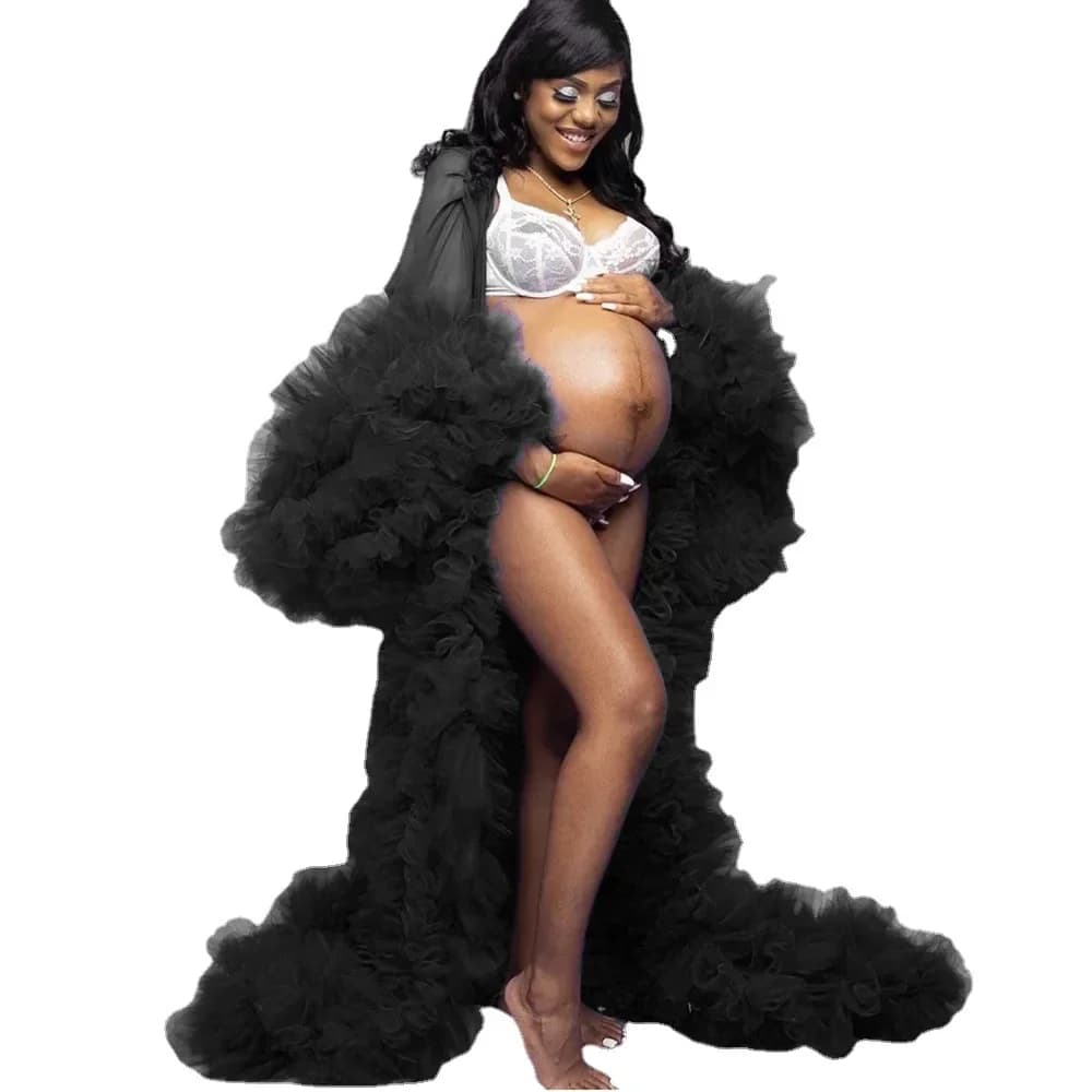 Sexy Women Baby Shower Dresses Tulle Maternity Photography Clothing Long Women Maternity Photography Maternity Dresses
