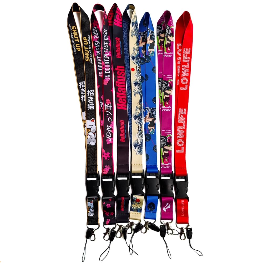 2 in 1 Lanyard Keychain Nylon JDM Style Phone Pendant Performance Gift Aesthetic Keychains Auto Motorcycle Accessories for Man
