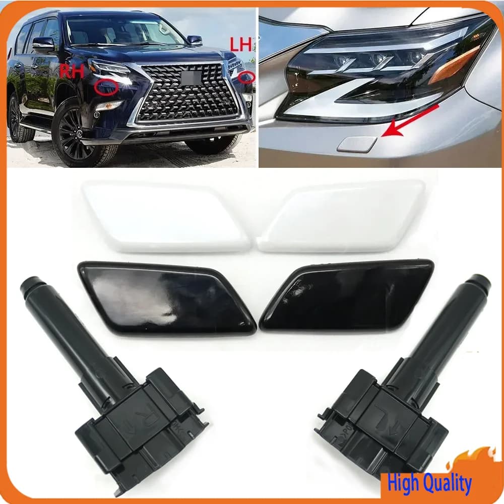 Front Left Right Bumper Headlamp Cleaning Spray Pump Jet Cap Headlight Washer Nozzle Cover For Lexus GX460 J150 2020-2023