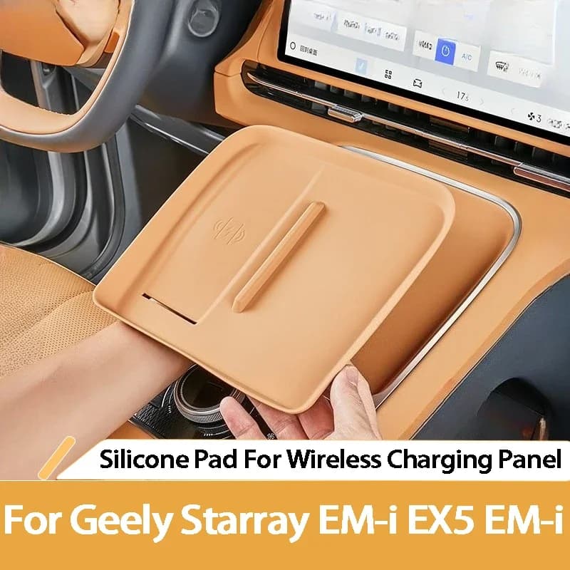 For GeelyStarray EMiEX5 EMi 2025 2026 Wireless Charging Panel Silicone Mat Dustproof Waterproof Anti Slip Accessories