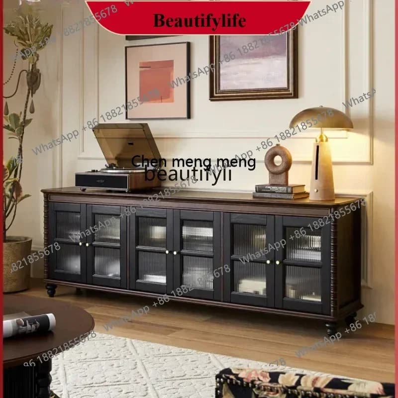 X  ss 8617 Living room furniture French retro solid wood TV cabinet coffee table combination TV cabinet