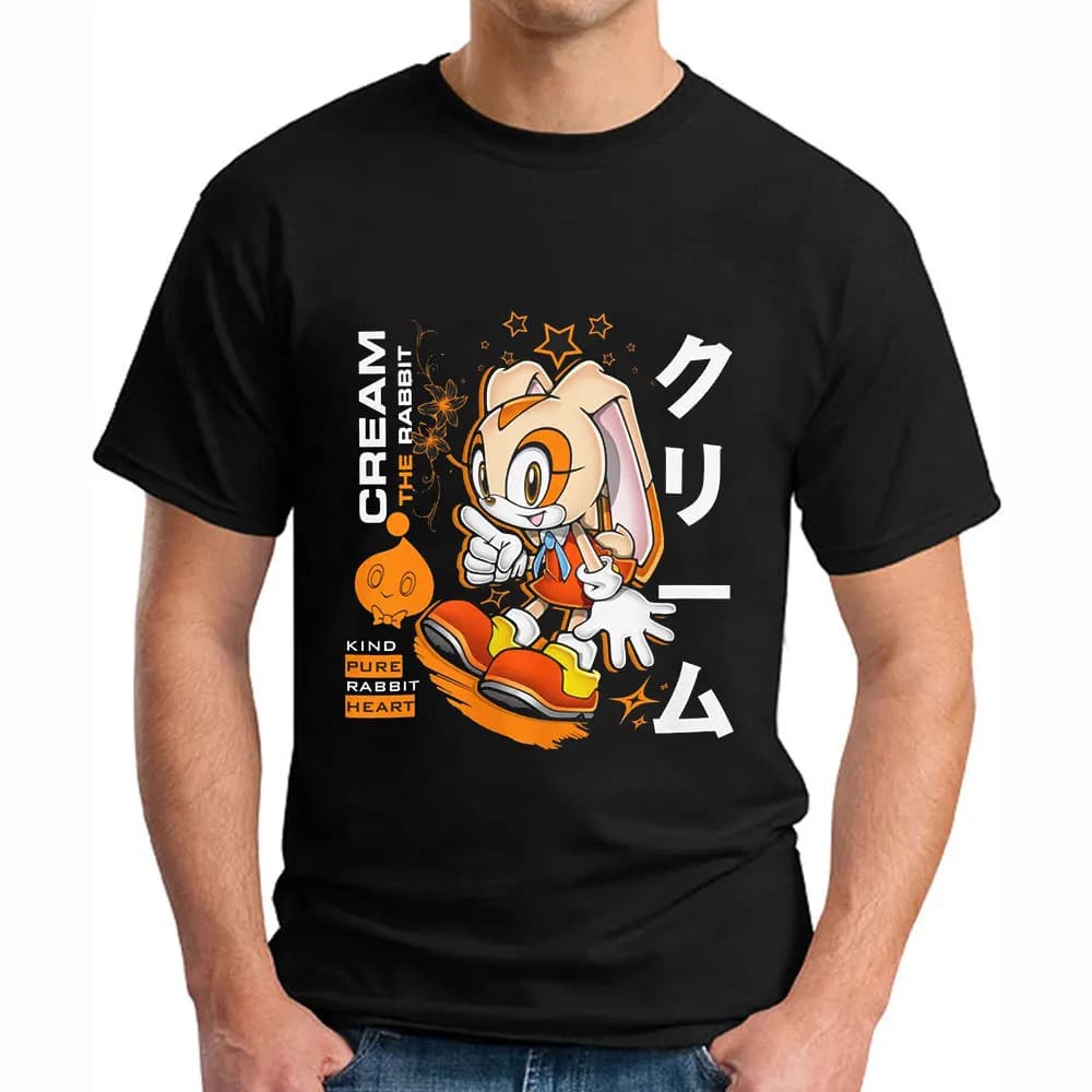 Cream The Rabbit Sonic The Hedgehog Shadow Graphic T-Shirt Y2K clothes Cartoon Game Apparel Short Sleeve  tee All size tops