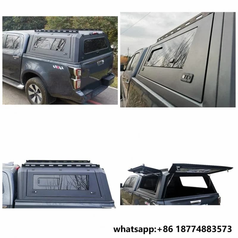 Four Windows Steel Dual Cab Hardtop 4x4 Pickup Truck Bed Canopy Topper for Ford Ranger F150 Tacoma Toyota Hilux