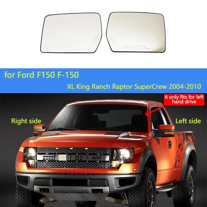 Left Right Pickup Truck Power Heated Wing Mirror Glass Car Rearview Glass Driver Passenger Side Fits For Ford F150 2004-2010