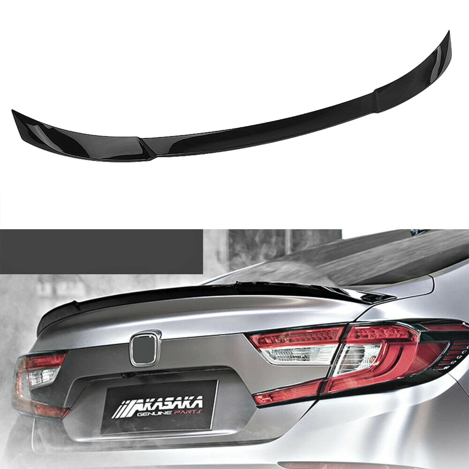 AKASAKA Rear Spoiler Wing For Honda Accord 10th JDM 2018-2022 4 Door Sedan V Style Gloss Black Tailgate Trunk Lid Lip Splitter