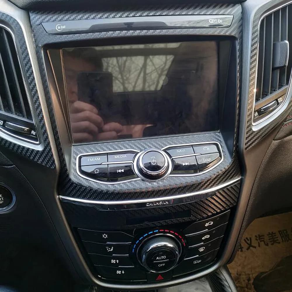 For Changan CS75 2017-2019 Interior Central Control Panel Door Handle Carbon Fiber Stickers Decals Car Styling Accessorie