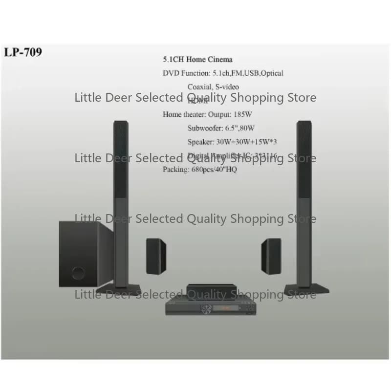 3D Surround Mini Home Theatre System Wireless BT 5.1 100W LED Display USB Function DVD Player-All