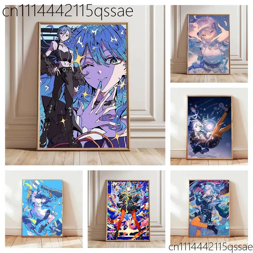For Hoshimachi Suisei Poster Wall Art Posters, Texture Paintings, Ideal Gift for Room Decoration