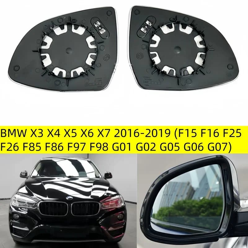 For 2016-2019 BMW X3 X4 X5 X6 X7 (F15 F16 F25 F26 F85 F86 F97 F98 G01 G02 G05 G06 G07) Rearview Lens 51167291219 51167291220