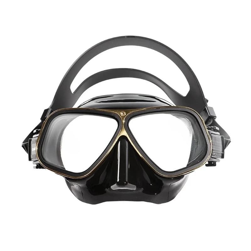 Stainless steel frame gold-plated professional free diving mirror scuba with myopia