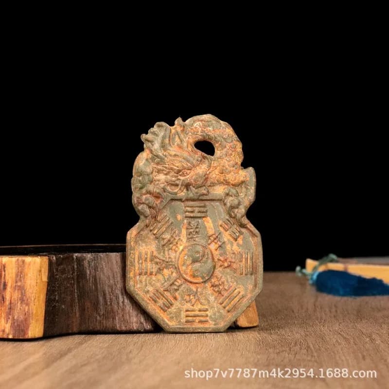 Brass alloy craft item: Mountain Ghost Bagua Dragon plaque for home decoration