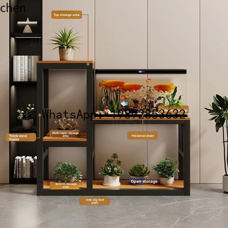 Fish Tank Stand Multi-layer Combination Fish Tank Base Living Room Household Metal Load-bearing Water Cluster Box